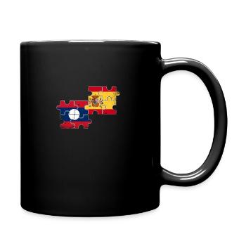 Laos Espagne Vintage Flag Espagnol Laotien - Mug uni - noir - Droite