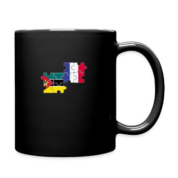 Mozambique France flag Mozambican - Full Colour Mug - black - Right