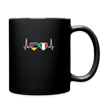 Mozambique Italy Vintage Heartbeat Flag - Full Colour Mug - black - Right