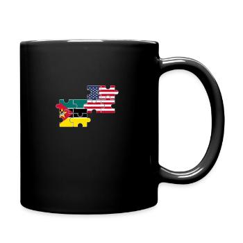 Mozambique USA Flag American Mozambican - Full Colour Mug - black - Right