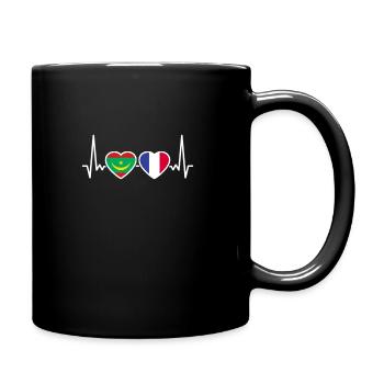 Mauritania France Heartbeat Flag - Full Colour Mug - black - Right