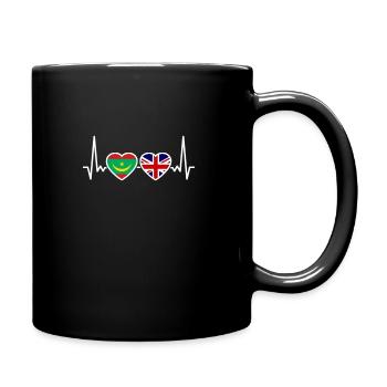 Mauretanien UK Herzschlag Flagge Mauretanier - Tasse einfarbig - Schwarz - Rechts