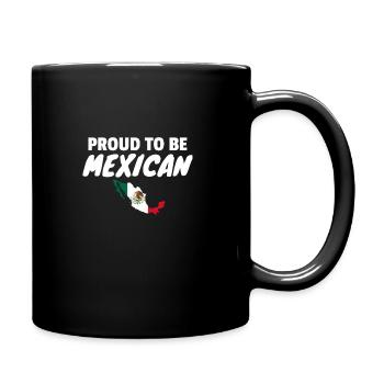 Fier d’être mexicain Drapeau de la carte mexicaine - Mug uni - noir - Droite