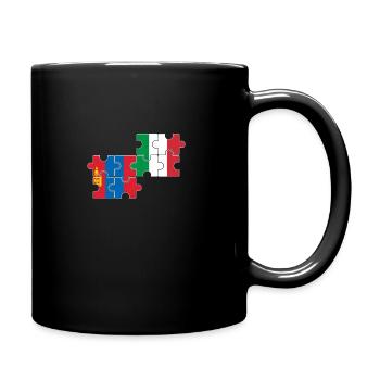 Mongolie Italie Drapeau Italien Mongol - Mug uni - noir - Droite