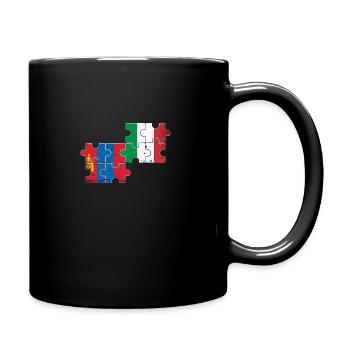 Mongolie Italie Drapeau Vintage Mongolis - Mug uni - noir - Droite