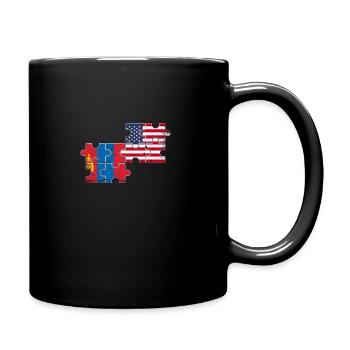 Mongolie USA Drapeau Vintage Mongol - Mug uni - noir - Droite