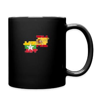 Myanmar Spain Vintage Flag Spanish Myanmare - Full Colour Mug - black - Right