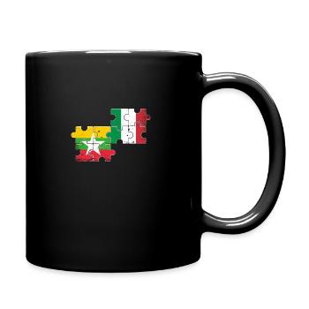 Myanmar Italy Vintage Flag Myanmare - Full Colour Mug - black - Right