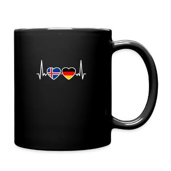 Island Deutschland Herzschlag Flagge Isländer - Tasse einfarbig - Schwarz - Rechts