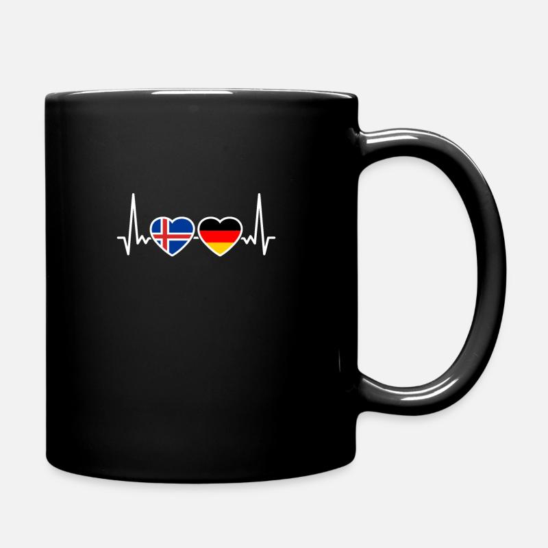 Island Deutschland Herzschlag Flagge Isländer - Tasse einfarbig - Schwarz