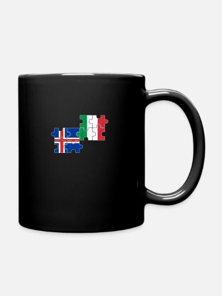 Iceland Italy Flag Italian Icelandic - Full Colour Mug - black