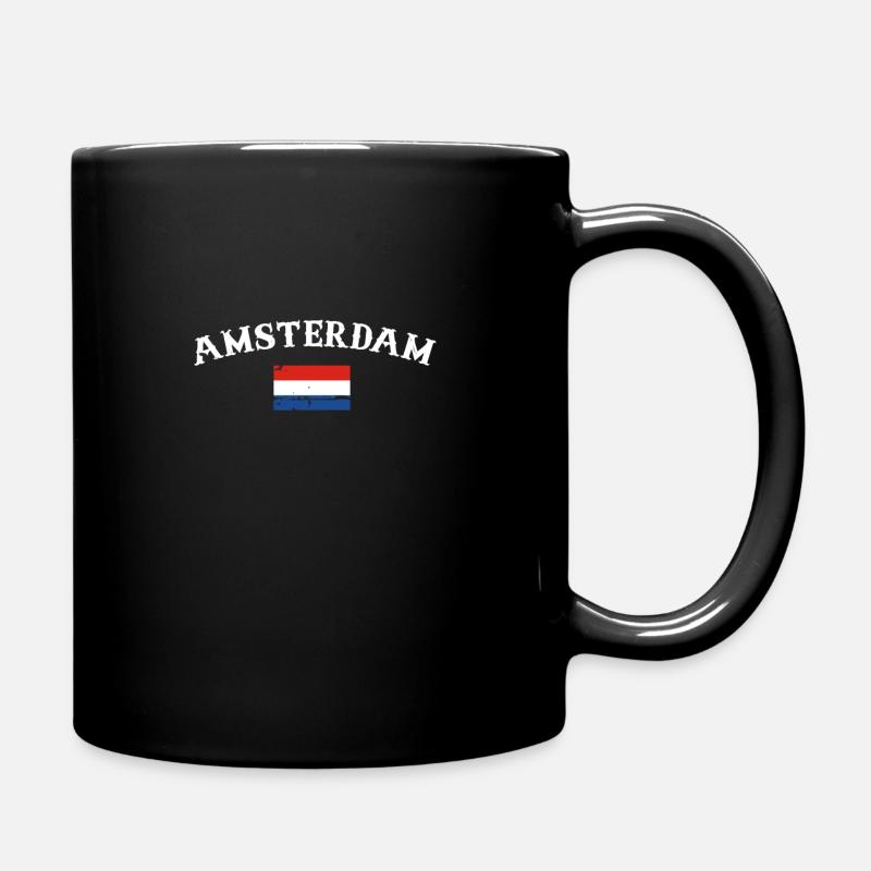 Amsterdam Pays-Bas Vintage Flag - Mug uni - noir