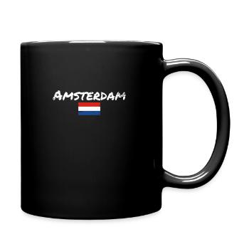 Amsterdam Pays-Bas Vintage Flag - Mug uni - noir - Droite