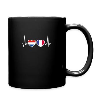 Pays-Bas France Heartbeat Flag - Mug uni - noir - Droite