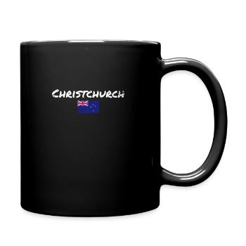 Christchurch Vintage Neuseeland Flagge - Tasse einfarbig - Schwarz - Rechts