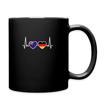 Nouvelle-Zélande Allemagne Heartbeat Flag - Mug uni - noir - Droite