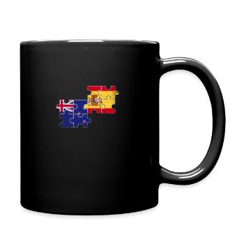 Neuseeland Spanien Vintage Flagge Neuseeländer - Tasse einfarbig - Schwarz - Rechts