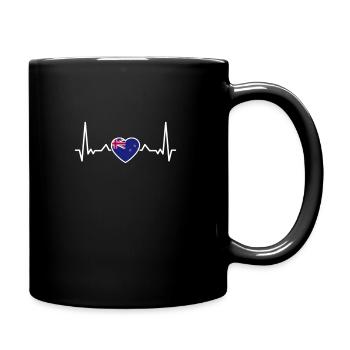 Drapeau Heartbeat de Nouvelle-Zélande Néo-Zélandais - Mug uni - noir - Droite