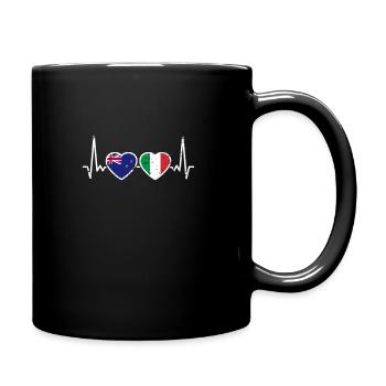 Nouvelle-Zélande Italie Vintage Heartbeat Flag - Mug uni - noir - Droite