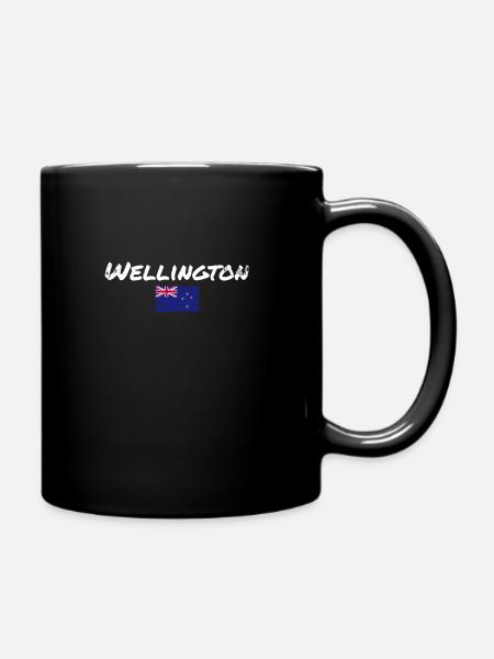 Wellington Vintage Neuseeland Flagge - Tasse einfarbig - Schwarz