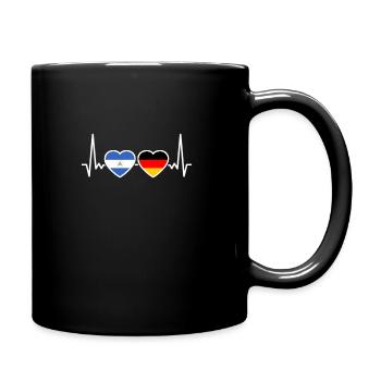 Nicaragua Deutschland Herzschlag Flagge - Tasse einfarbig - Schwarz - Rechts