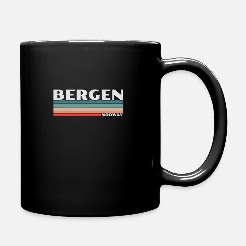Bergen Norway Retro Norwegen Norwegisch Norweger - Tasse einfarbig - Schwarz