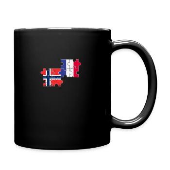 Norwegen Frankreich Vintage Flagge Norweger - Tasse einfarbig - Schwarz - Rechts