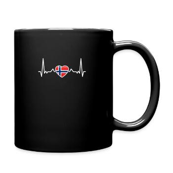 Norway Heartbeat Norwegian Flag Norwegian - Full Colour Mug - black - Right