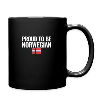 Proud To Be Norwegian Norway Norwegian Flag - Full Colour Mug - black - Right