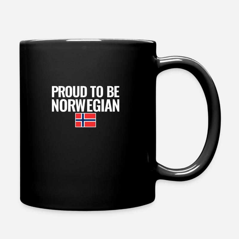Proud To Be Norwegian Norway Norwegian Flag - Full Colour Mug - black