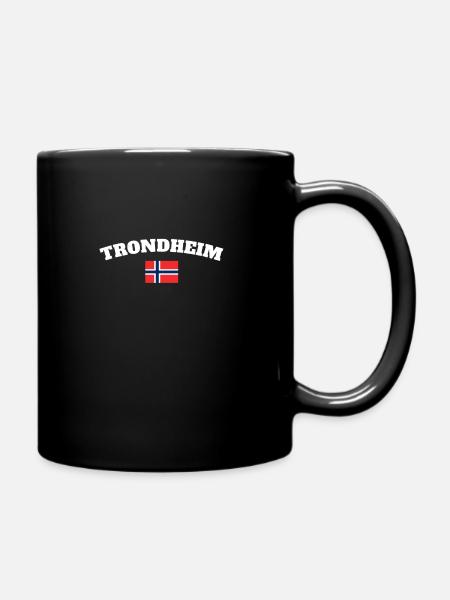 Trondheim Norway Norwegian Flag Norwegian - Full Colour Mug - black