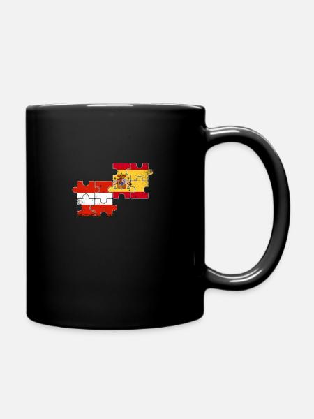 Austria Spain Vintage Flag Austrian - Full Colour Mug - black