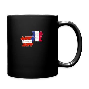 Austria France Vintage Flag Austrian - Full Colour Mug - black - Right