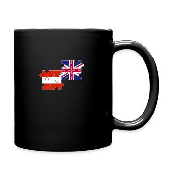 Austria UK Flag British Austrians - Full Colour Mug - black - Right