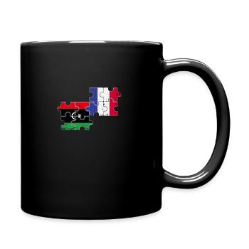 Libya France Vintage Flag Libyan - Full Colour Mug - black - Right