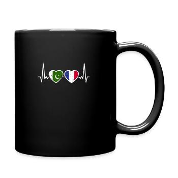 Pakistan France Vintage Heartbeat drapeau - Mug uni - noir - Droite