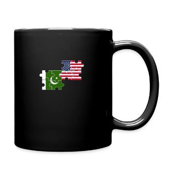Pakistan USA Flag American Pakistani - Full Colour Mug - black - Right