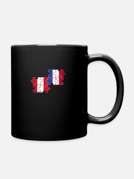 Pérou France Vintage drapeau Français péruvien - Mug uni - noir