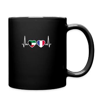 Kuwait Frankreich Herzschlag Flagge Kuwaiter - Tasse einfarbig - Schwarz - Rechts