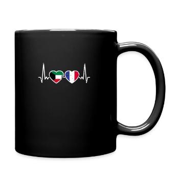 Kuwait Frankreich Vintage Herzschlag Flagge - Tasse einfarbig - Schwarz - Rechts