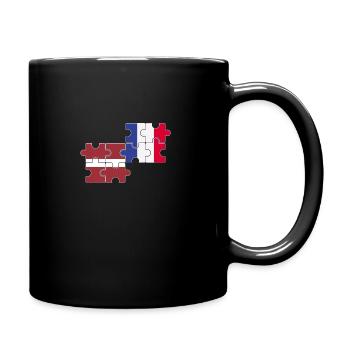 Latvia France Flag French Latvian - Full Colour Mug - black - Right