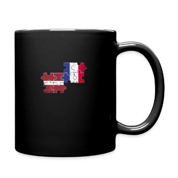 Latvia France Vintage Flag Latvian - Full Colour Mug - black - Right