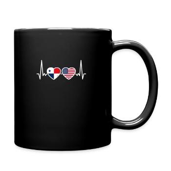 Panama USA Heartbeat Flag Panaman - Mug uni - noir - Droite