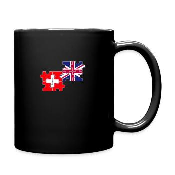 Switzerland UK Flag British Swiss - Full Colour Mug - black - Right