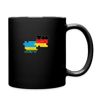 Ruanda Deutschland Flagge Deutsch Ruandese - Tasse einfarbig - Schwarz - Rechts