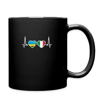 Ruanda Italien Vintage Herzschlag Flagge Ruandese - Tasse einfarbig - Schwarz - Rechts