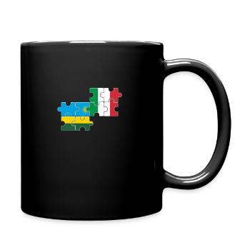 Ruanda Italien Flagge Italiener Ruandese - Tasse einfarbig - Schwarz - Rechts