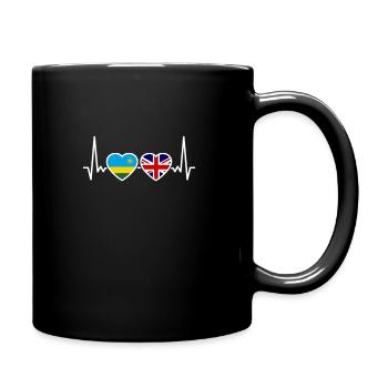 Ruanda UK Herzschlag Flagge Britisch Ruandisch - Tasse einfarbig - Schwarz - Rechts