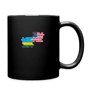 Rwanda USA Flagge Amerikanisch Ruandisch - Tasse einfarbig - Schwarz - Rechts