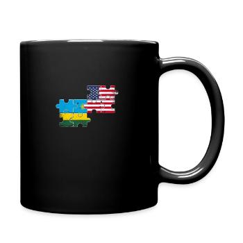 Rwanda USA Vintage Flagge Amerikanisch Ruandisch - Tasse einfarbig - Schwarz - Rechts